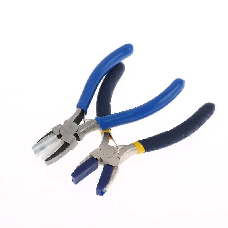 Non-slip PVC Handle Flat Nose Pliers Double Nylon Jaw Jewelry Plier