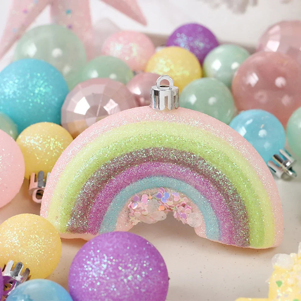 40-Piece Macaron Christmas Ball Ornaments | Pastel Tree Decor