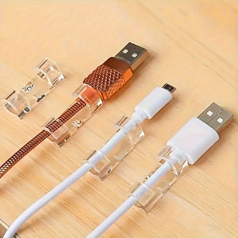 Self-Adhesive Cable Clips – Desk & Wall Cord Organizer