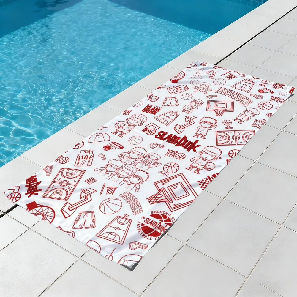 Slam Dunk Anime Beach Towel – Quick Dry, Soft, Multi-Size