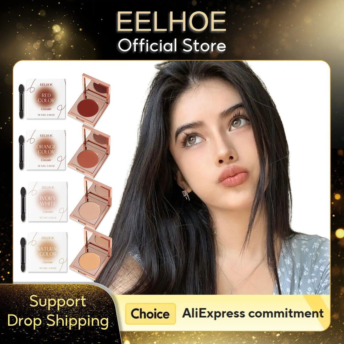 EELHOE 4-Color Full Coverage Concealer Palette | Waterproof