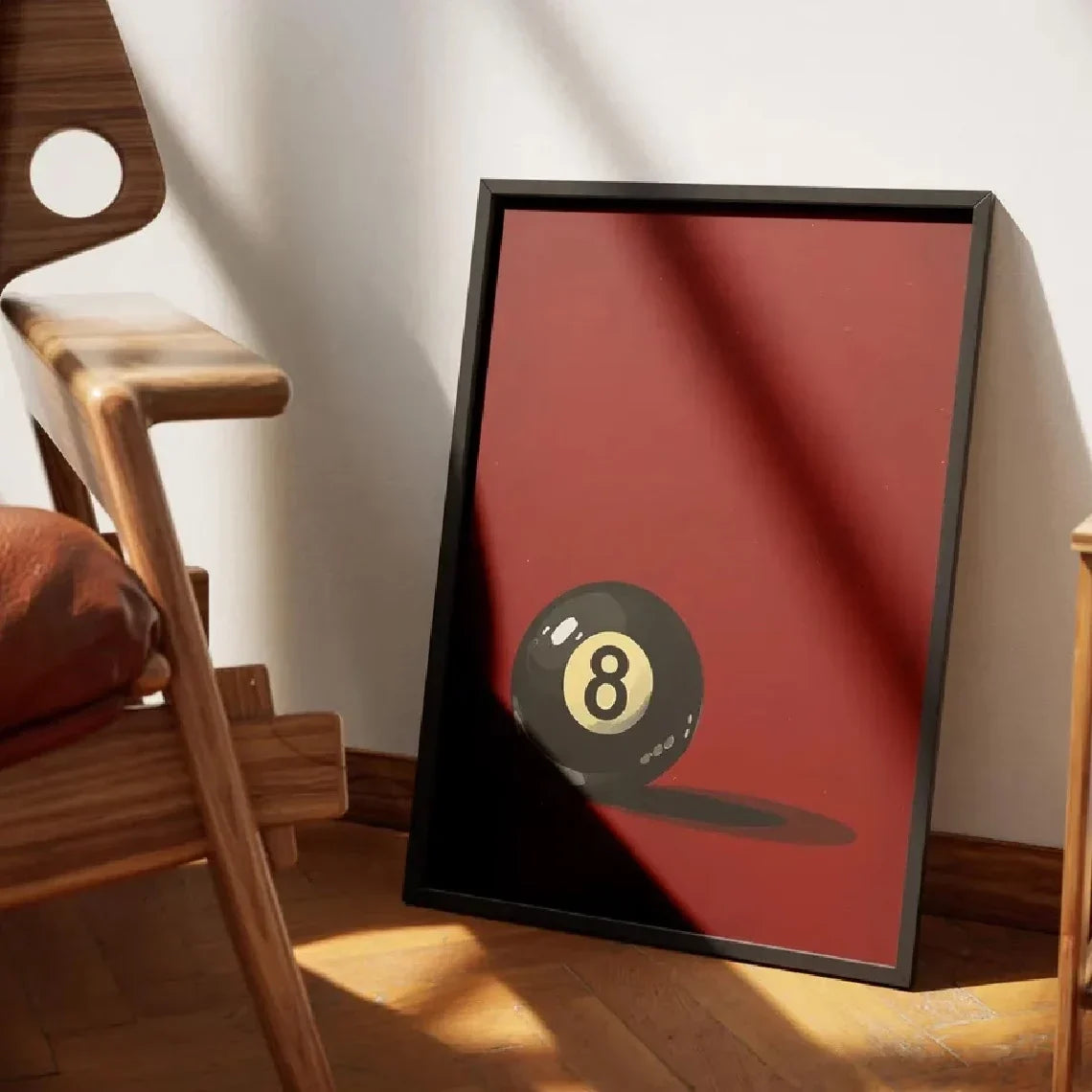 Retro Lucky 8 Ball Canvas Wall Art Print | Home Decor