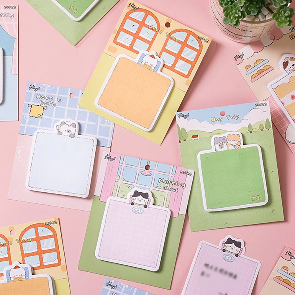 Cat Cartoon Cute Convenience Sticker Meow Star Beauty Adhesive Daily