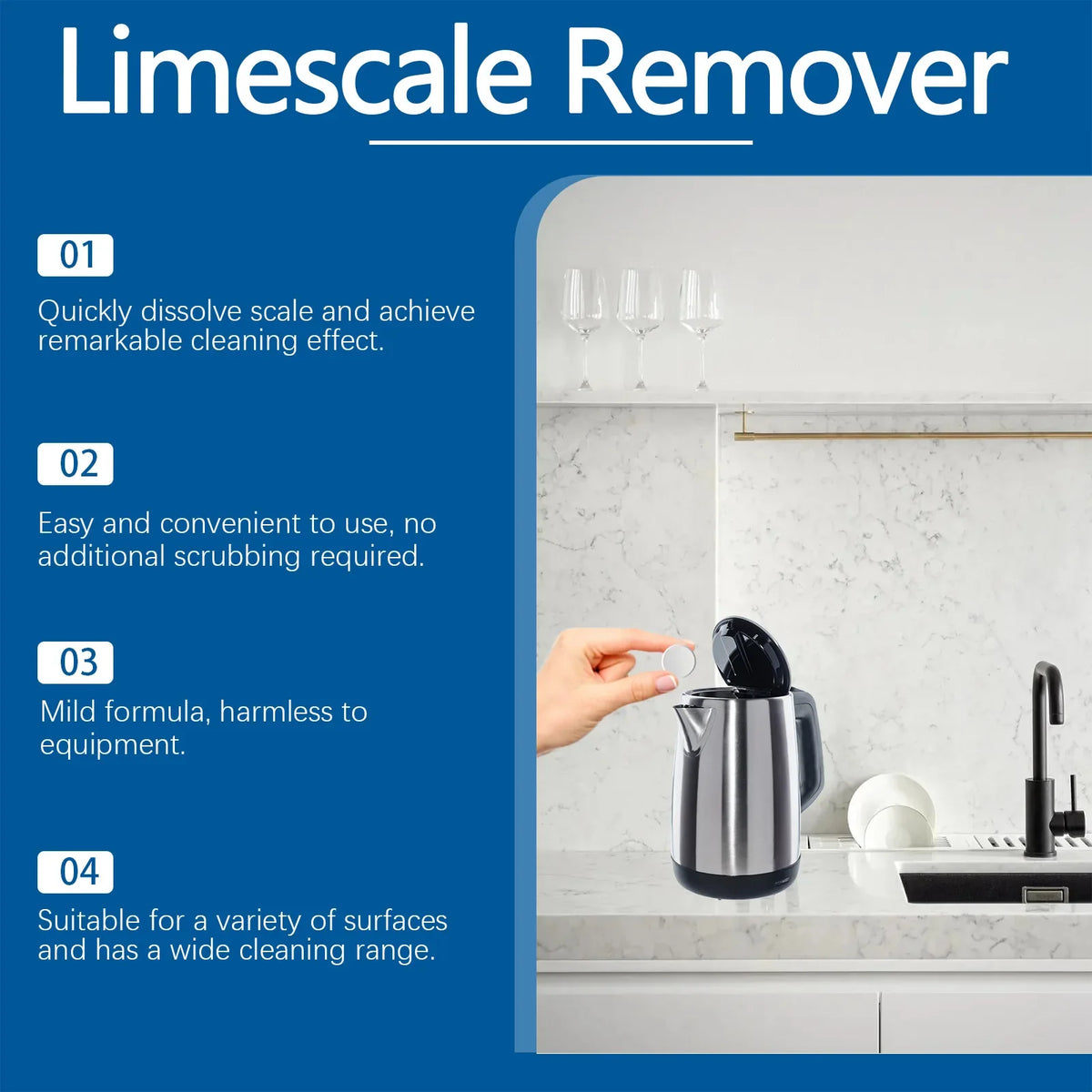 Food Grade Kettle Descaler & Tea Stain Remover Tablets