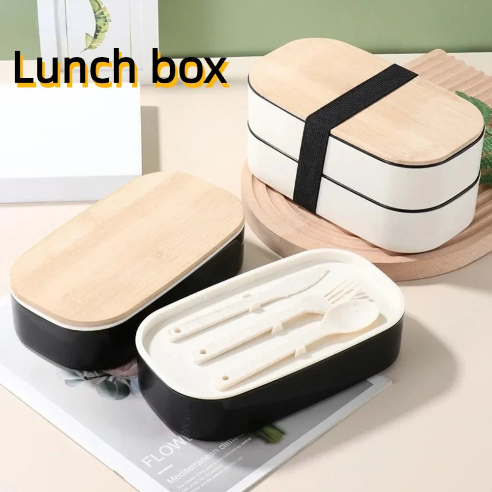 Stackable Bento Box Utensils All-in-one Meal Prep Compartment Lunch