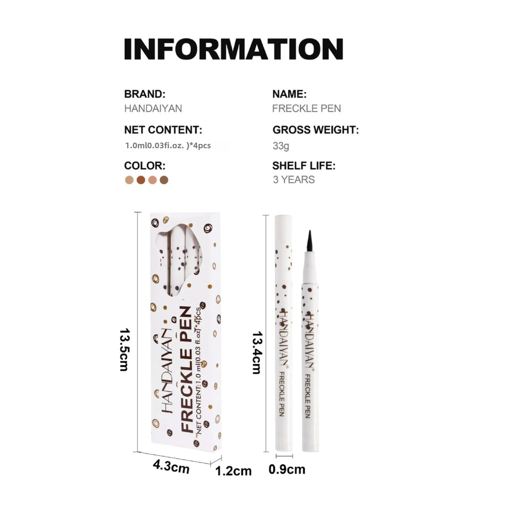 Handaiyan Fake Freckle Pen Set 4PCS – Waterproof Sun-Kissed
