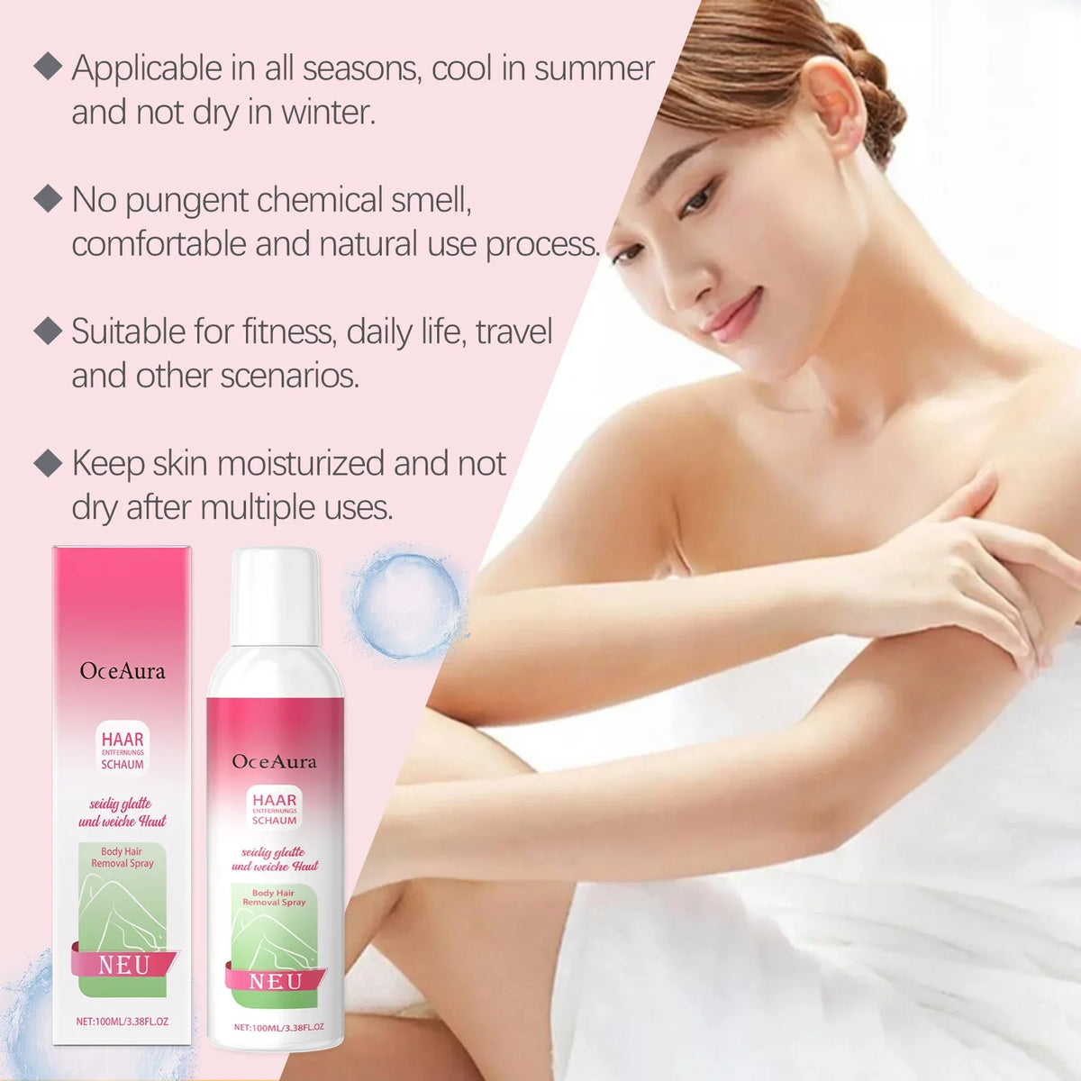Body Hair Removal Spray – Gentle, Non-Irritating Formula