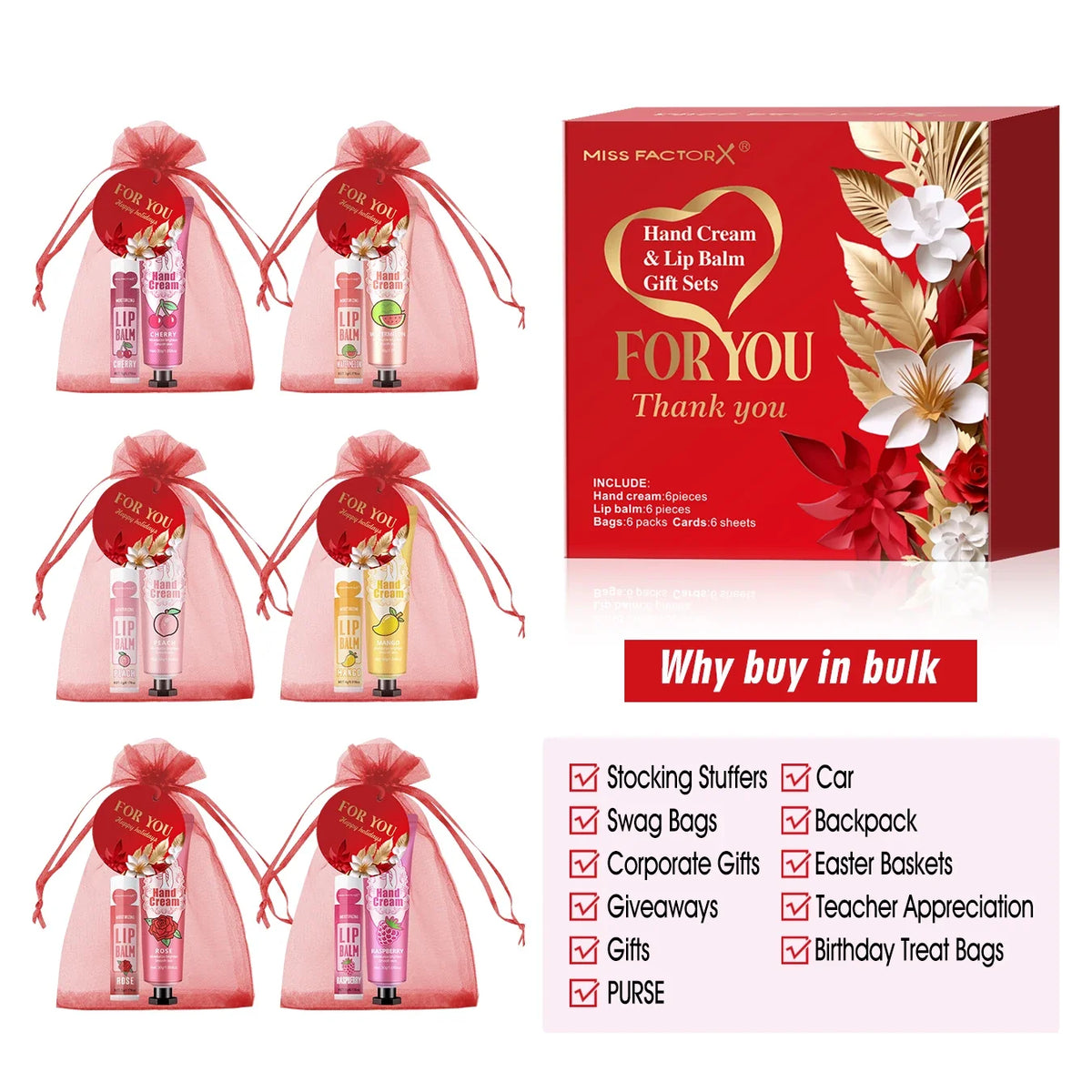 24-Pack Bulk Lip Balm & Hand Cream Gift Set – Wedding Favors