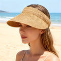 Wide Brim Straw Sun Hat – UV Protection Rollable Beach Hat