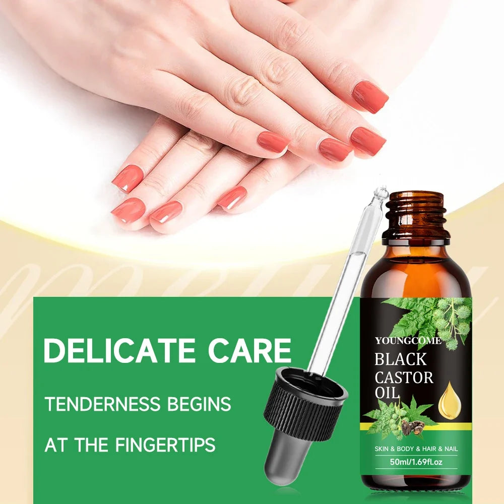 Black Castor Oil Healthy Improves Hair Line Toughness Nourishes Body