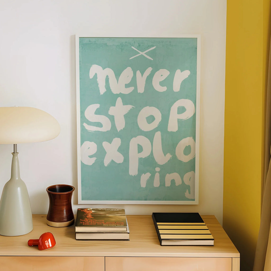 Never Stop Exploring Tree Canvas Wall Art | Minimalist Print