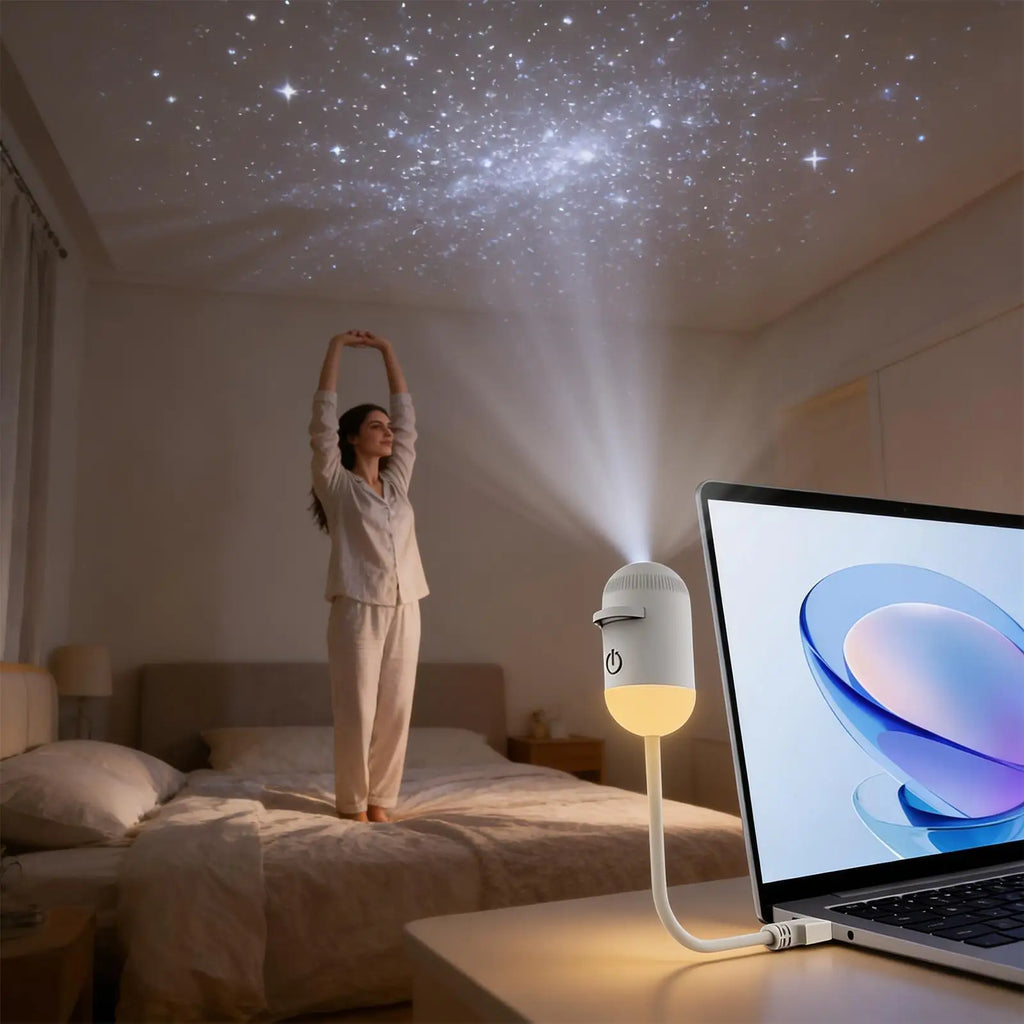 2-in-1 Projector Night Light | 360° Rotation & 5 Film Slides