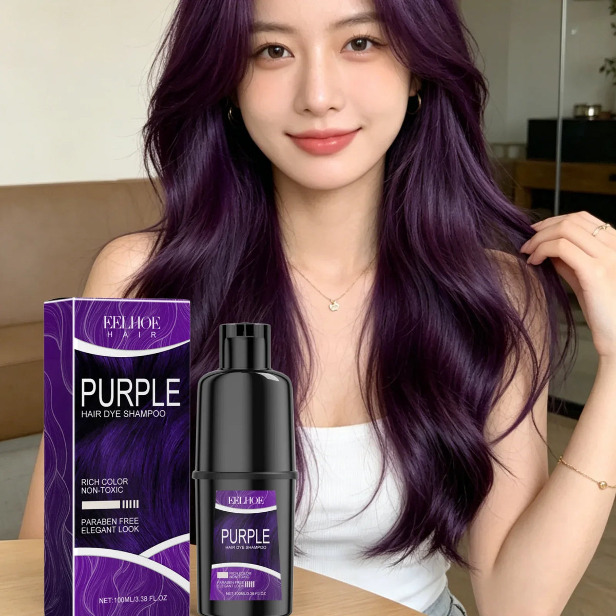 EELHOE Hair Dye Shampoo – Color Lock & Nourish 100ml