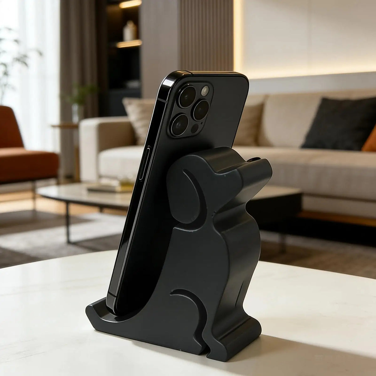 Cute Dog Figurine Phone Stand – Anti-Slip Desk Phone Holder