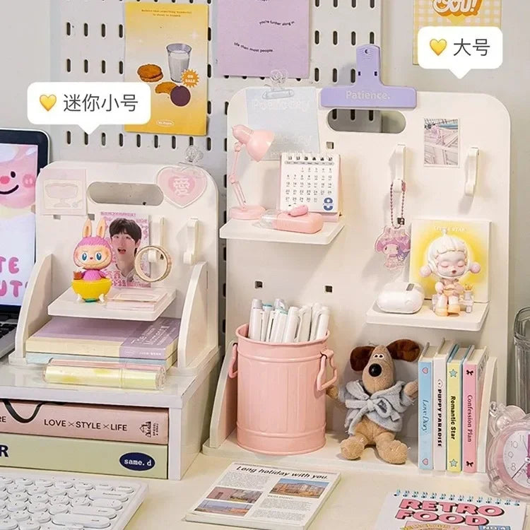 Desktop Pegboard Storage Rack – Layered Desk Organizer