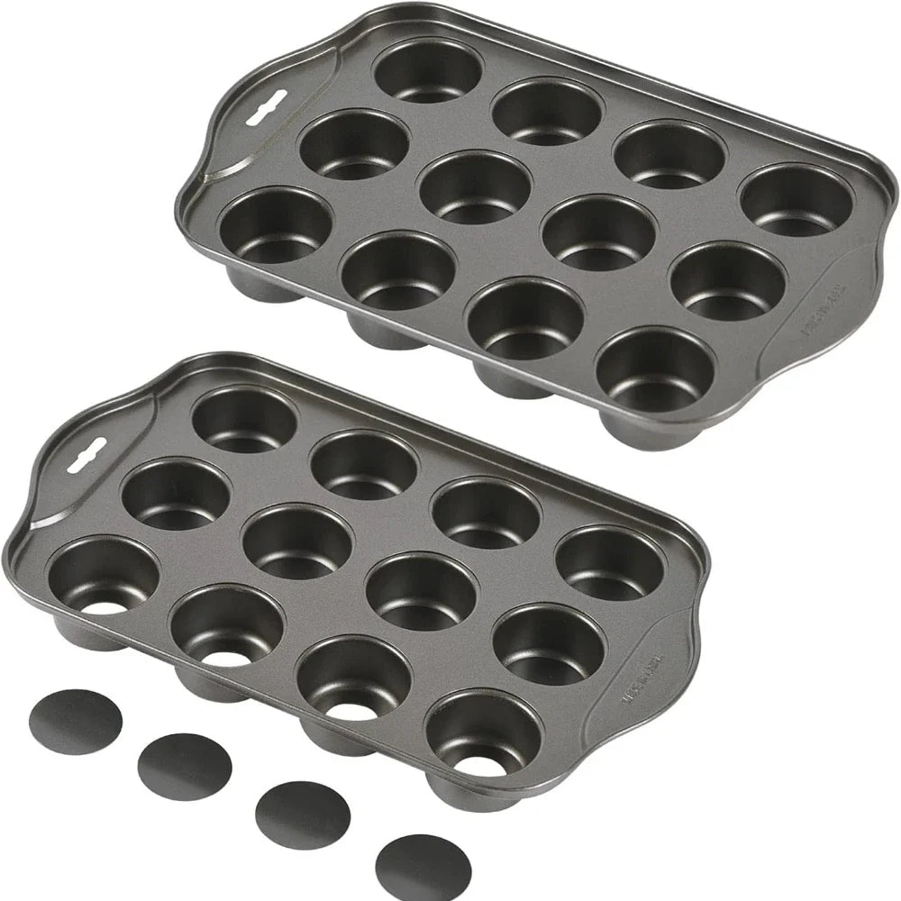 12-Cavity Nonstick Mini Cheesecake Pan | Removable Bottom Muffin
