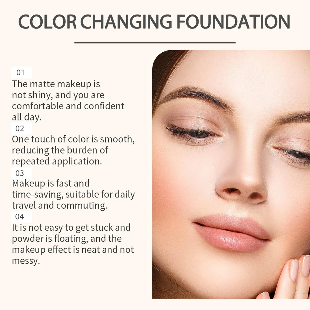 Color Changing Liquid Foundation – Waterproof, Skin Tone Match