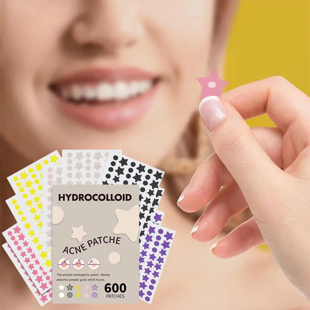 600-Count Star Hydrocolloid Acne Patches – Invisible Zit Covers
