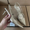 Women's Pointed Toe High Heel Slingback Dress Pumps