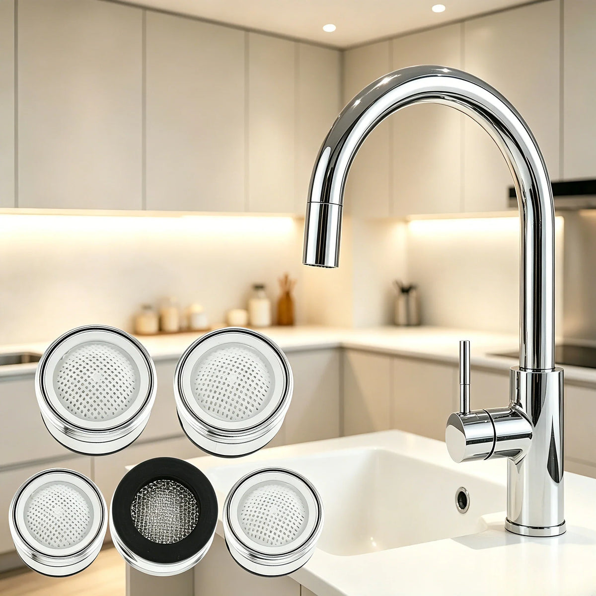 M24 Brass Faucet Aerator 304SS Filter Anti-Splash Water Saver