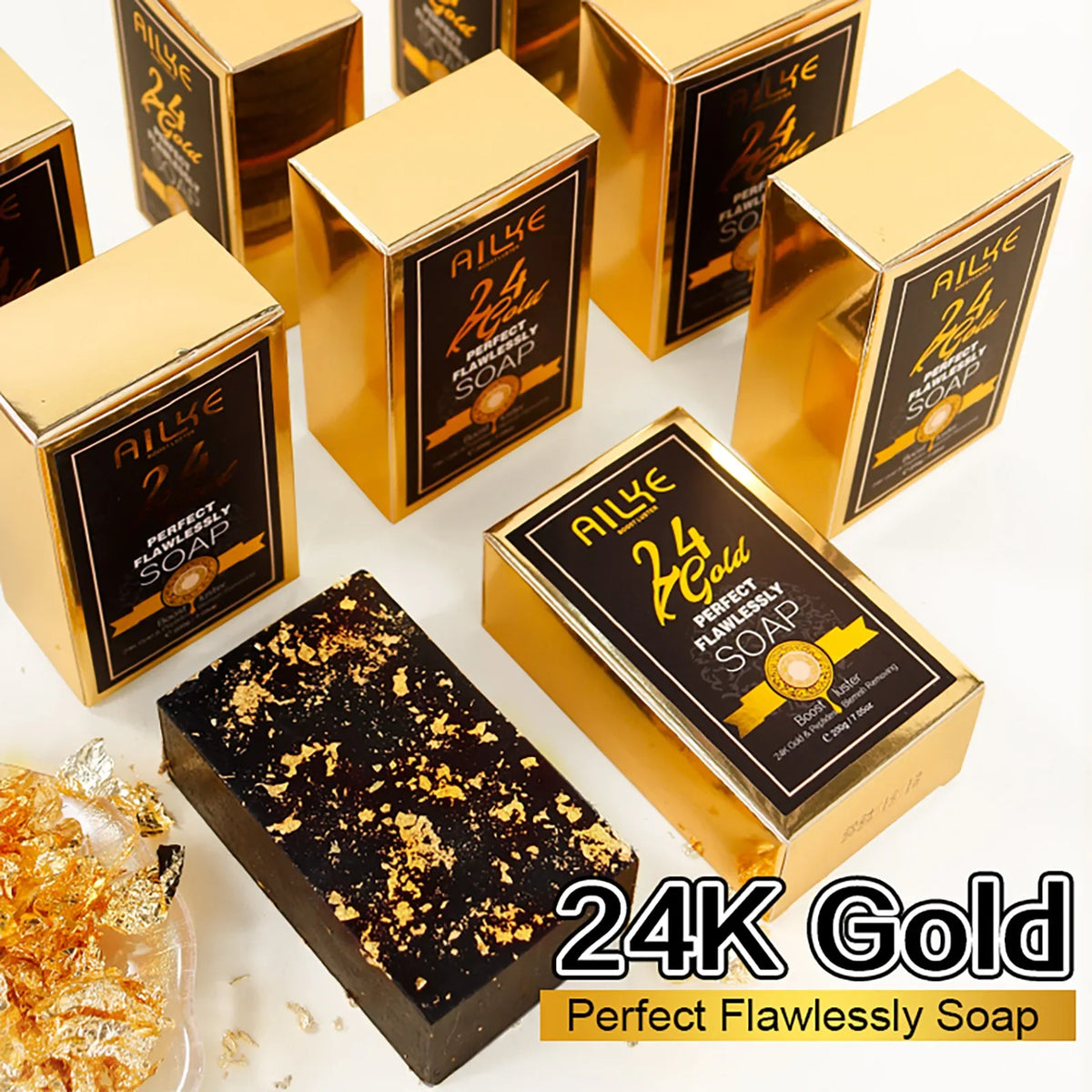 AILKE 24K Gold Foil Brightening Soap | Even Skin Tone 200g