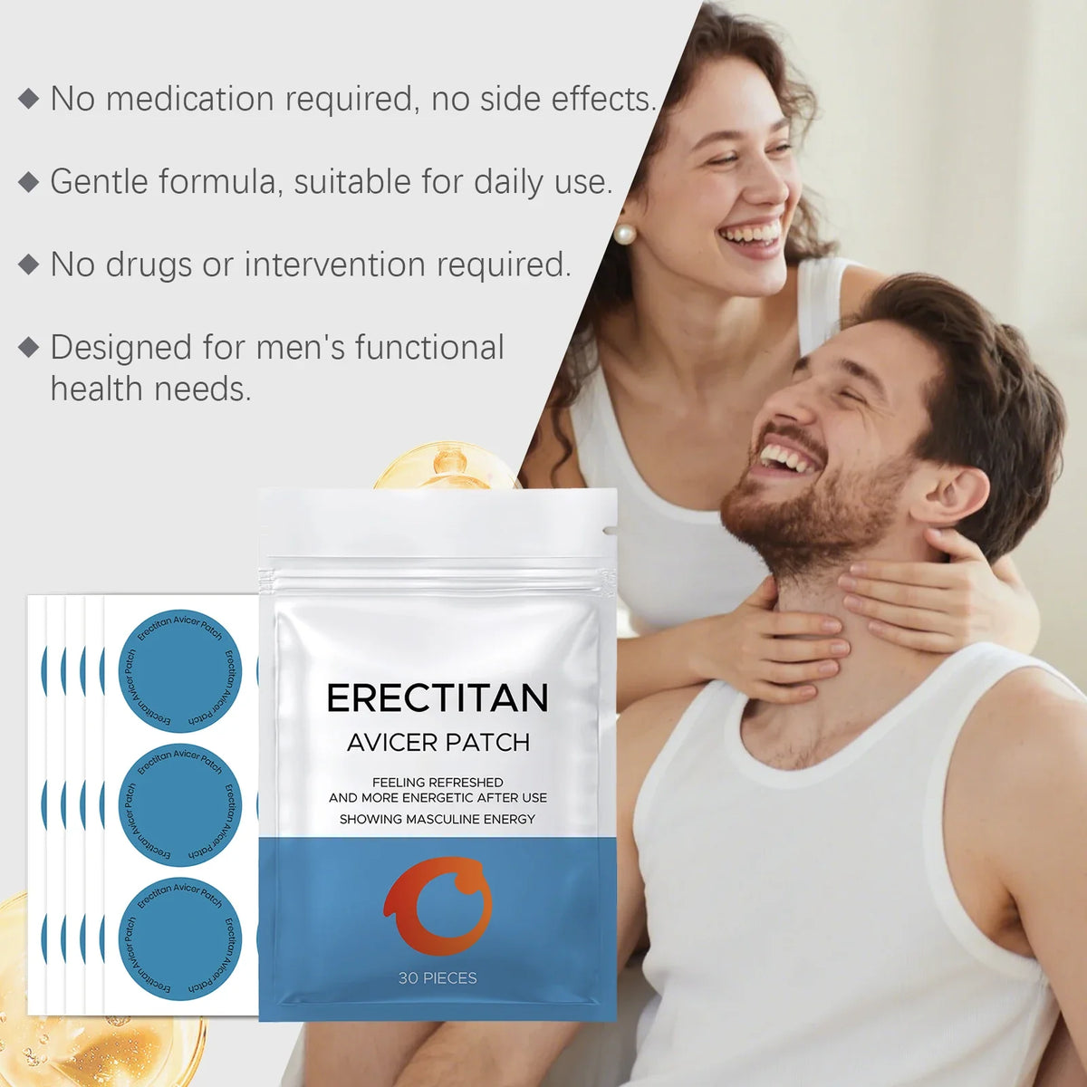 Men's Daily Energy Support Body Patches – 30/60/120 Pack