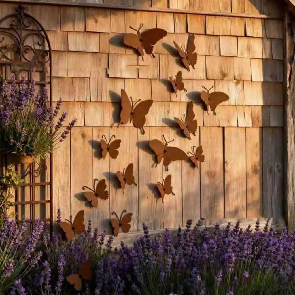 15-Piece Metal Butterfly Wall Decor – 3D Art for Home & Garden