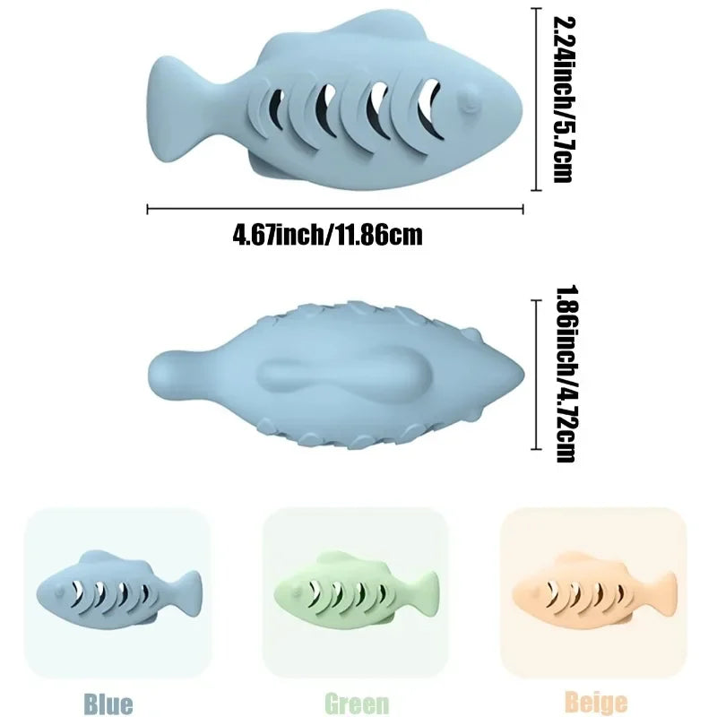 Fish-Shaped Silicone Cat Chew Toy | Interactive Treat Dispenser
