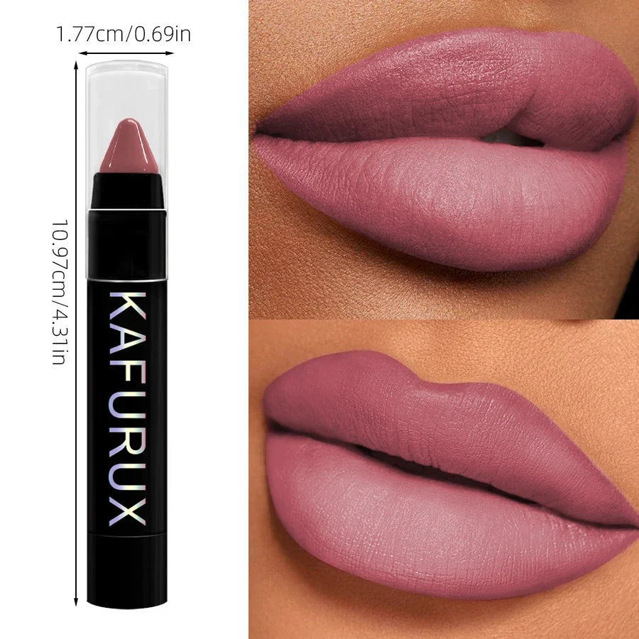 KAFURUX 15-Color Velvet Matte Lip Liner Pencil | Waterproof