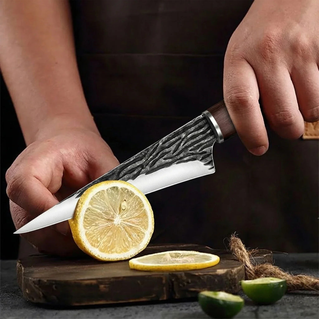 PLYS Forged Stainless Steel Boning & Slicing Knife – Wood Handle
