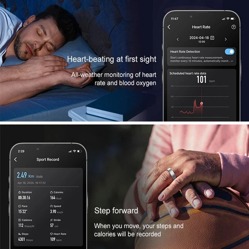R10 Charging Case Smart Ring Men Women Skin Temperature Health Sleep