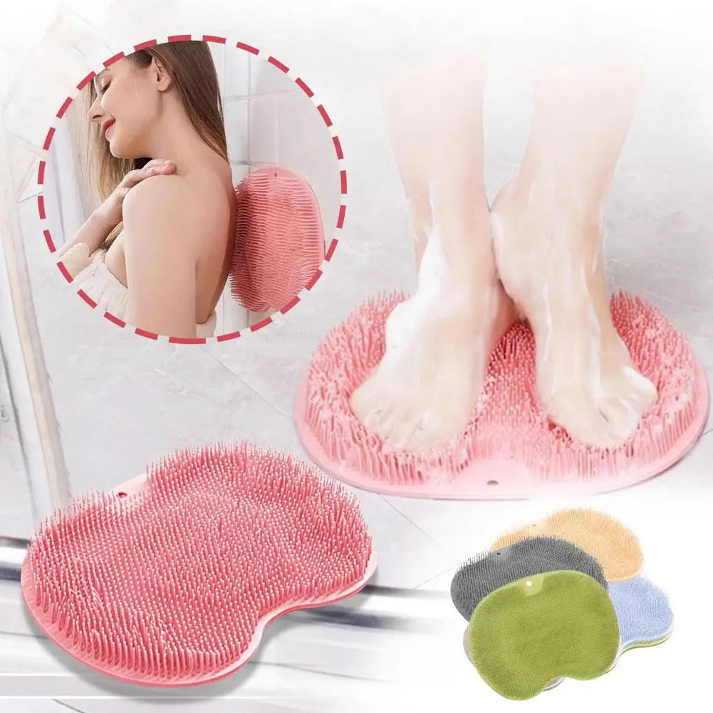 Non-Slip Shower Foot Scrubber Mat with Massage Bristles