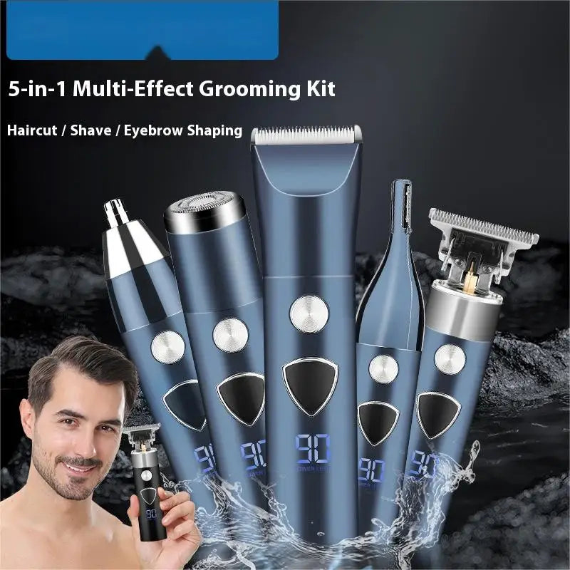 Men's 5-in-1 Electric Hair Trimmer – Face, Ear & Nose