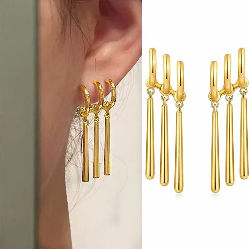 Zoro Anime Cosplay Earrings – Fake Triple Dangle Set