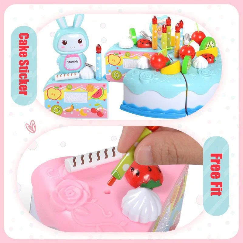 Kids Pretend Play Cutting Cake & Dessert Kitchen Toy Set