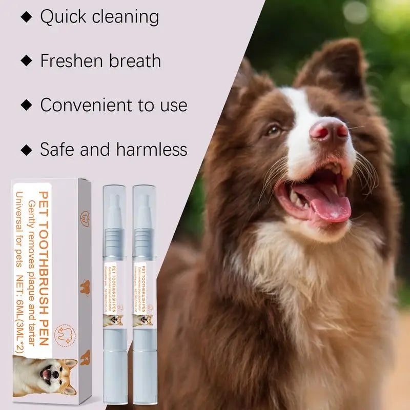 Pet Toothbrush Pen Soft Bristles Dog Oral Stone Cleaning Cat Teeth