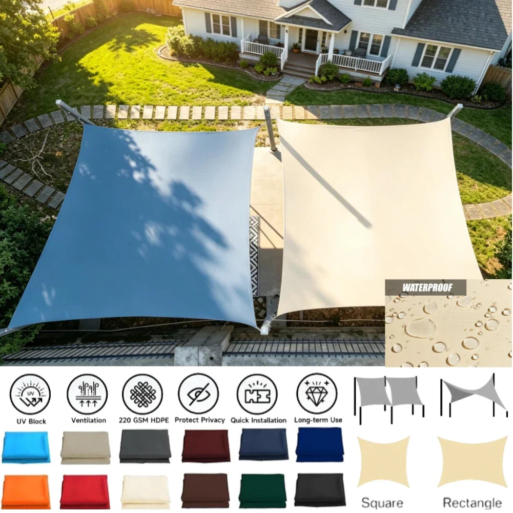 95% UV Block Waterproof Sun Shade Sail – Patio, Pool & Garden