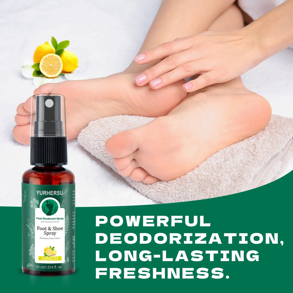 YURHERSU Lemon Foot Deodorant Spray – 24H Odor Control