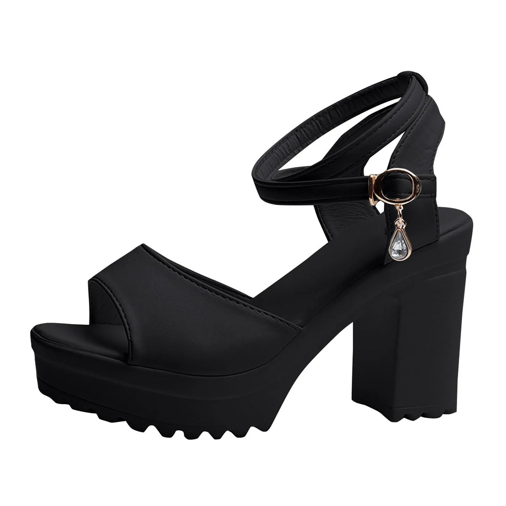 Women's Open-Toe Platform Wedge Sandals | Ankle Strap