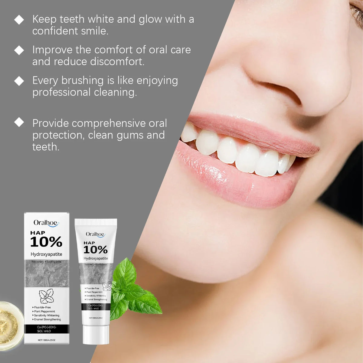 Oralhoe Mint Leaf Brightening Toothpaste – Enamel & Fresh Breath