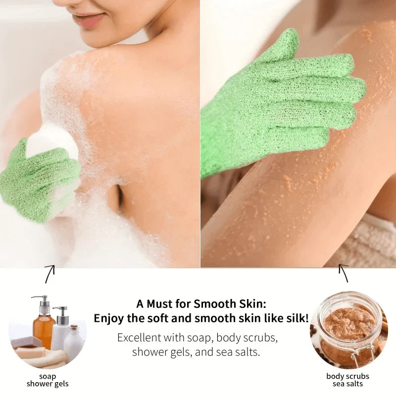 Double-Sided Colorful Exfoliating Bath Gloves | Spa Shower Scrub