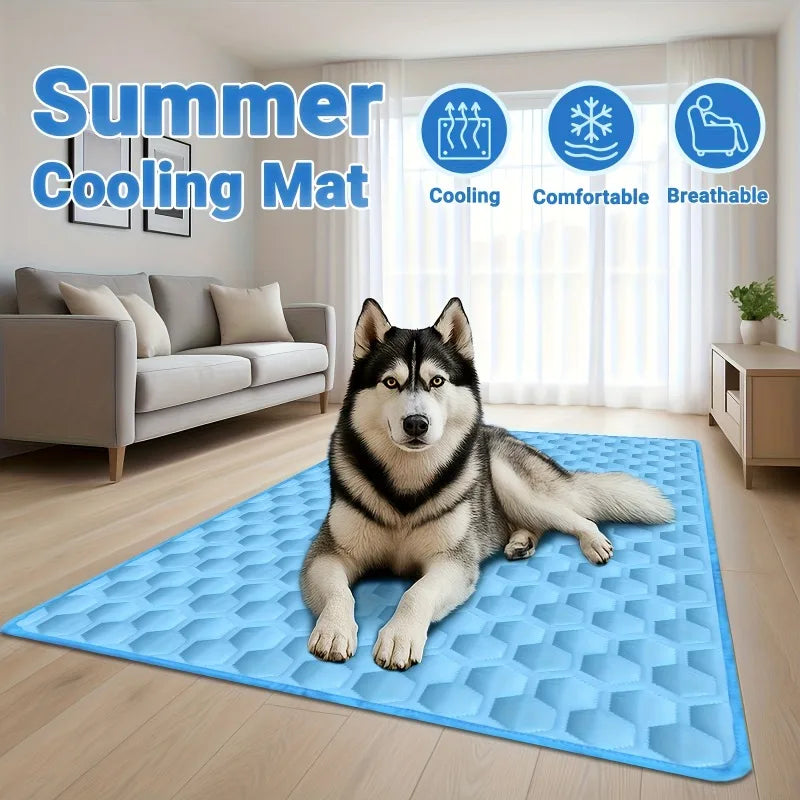 Pet Cooling Mat for Cats & Dogs – Breathable Lightweight Pad