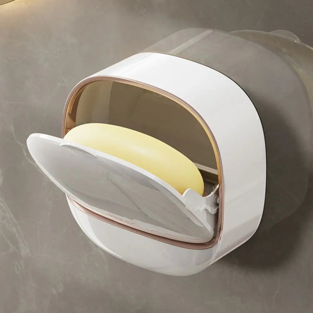 Wall Mounted Soap Dish Drainage Box Waterproof Punch-free Bathroom