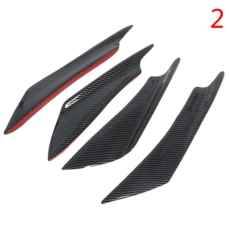 4Pcs Carbon Fiber Bumper Canard Splitter Fins – Universal Fit