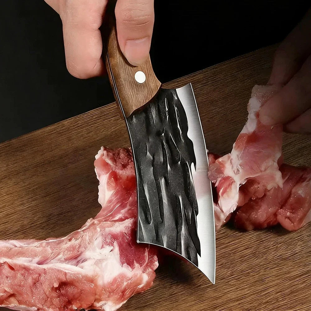 PLYS Meat Cleaver Butcher Knife – Stainless Steel Wood Handle