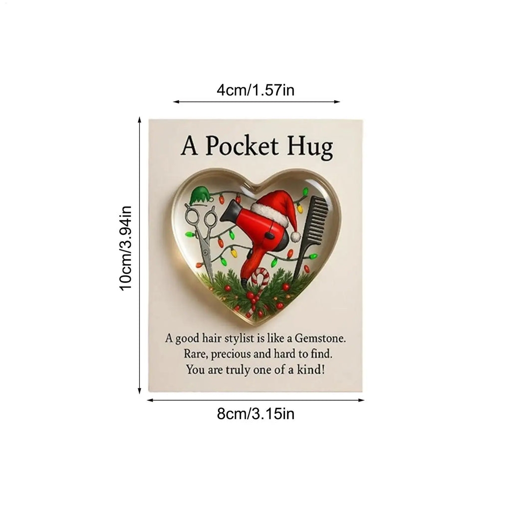 Heart Hug Pocket Acrylic Card | Hairdresser & Barber Gift
