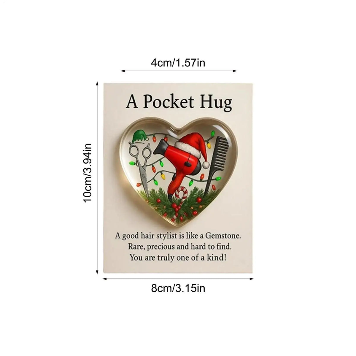 Heart Hug Pocket Acrylic Card | Hairdresser & Barber Gift