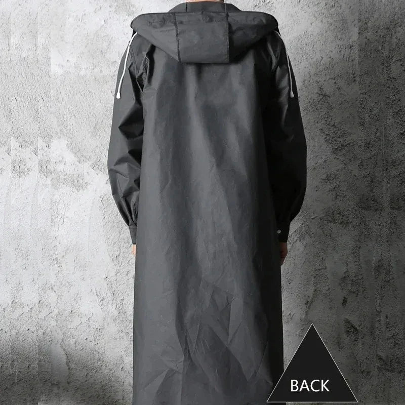 Waterproof Hooded Long Raincoat | Unisex Outdoor Rain Jacket