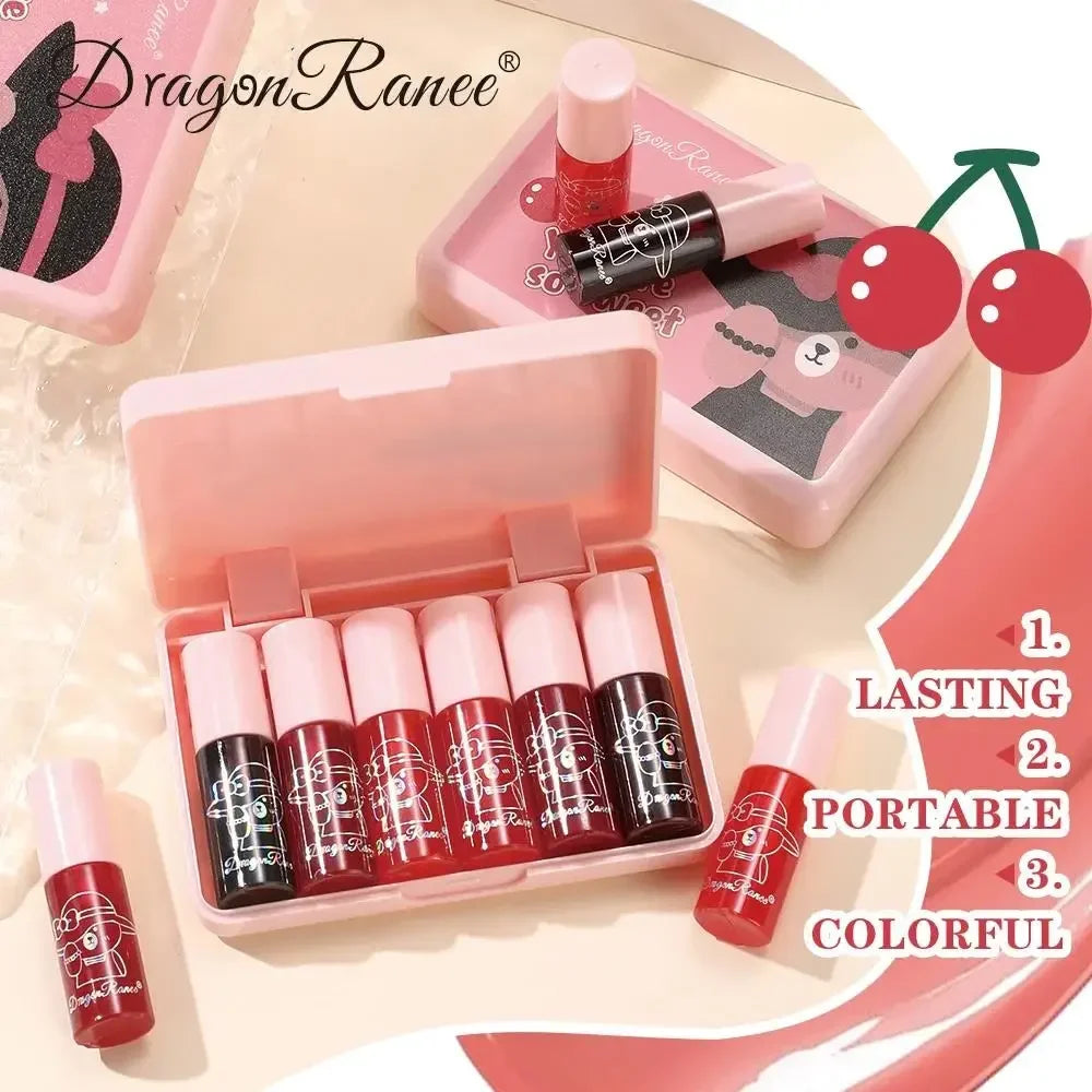 Dragon Ranee Mirror Lip Gloss Set – 6 Mini Long-Lasting Shades