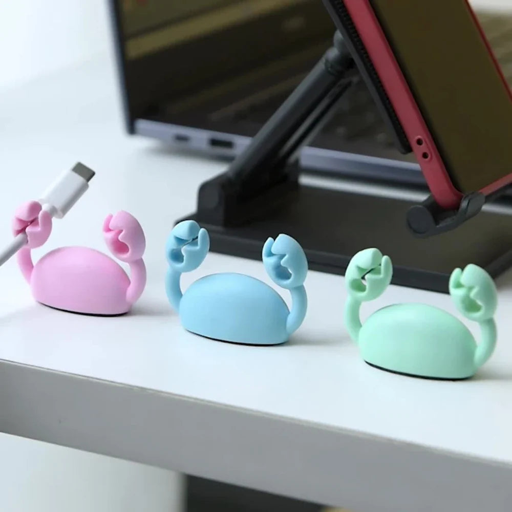 Cartoon Crab Cable Organizer Mobile Charging Holder Storage Bundle